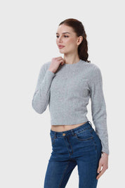Sweater Mujer Detalle Gris