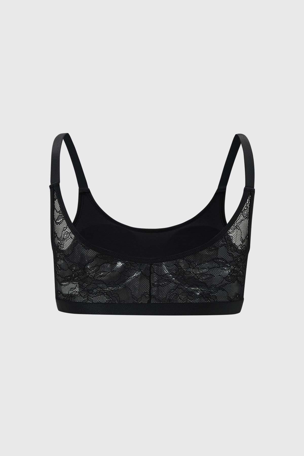 Sostén Mujer Peto Detalle Elástico Negro