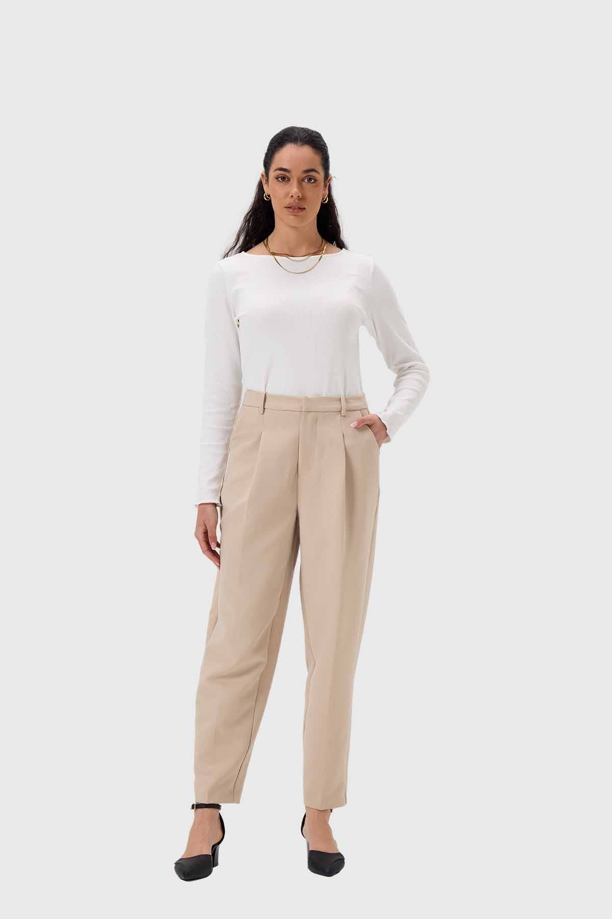 Pantalón Mujer Sastrero Taupe