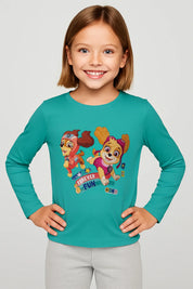 Polera Niña Print Turquesa