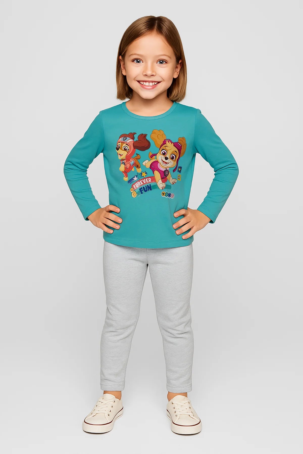 Polera Niña Print Turquesa