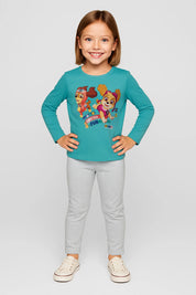 Polera Niña Print Turquesa