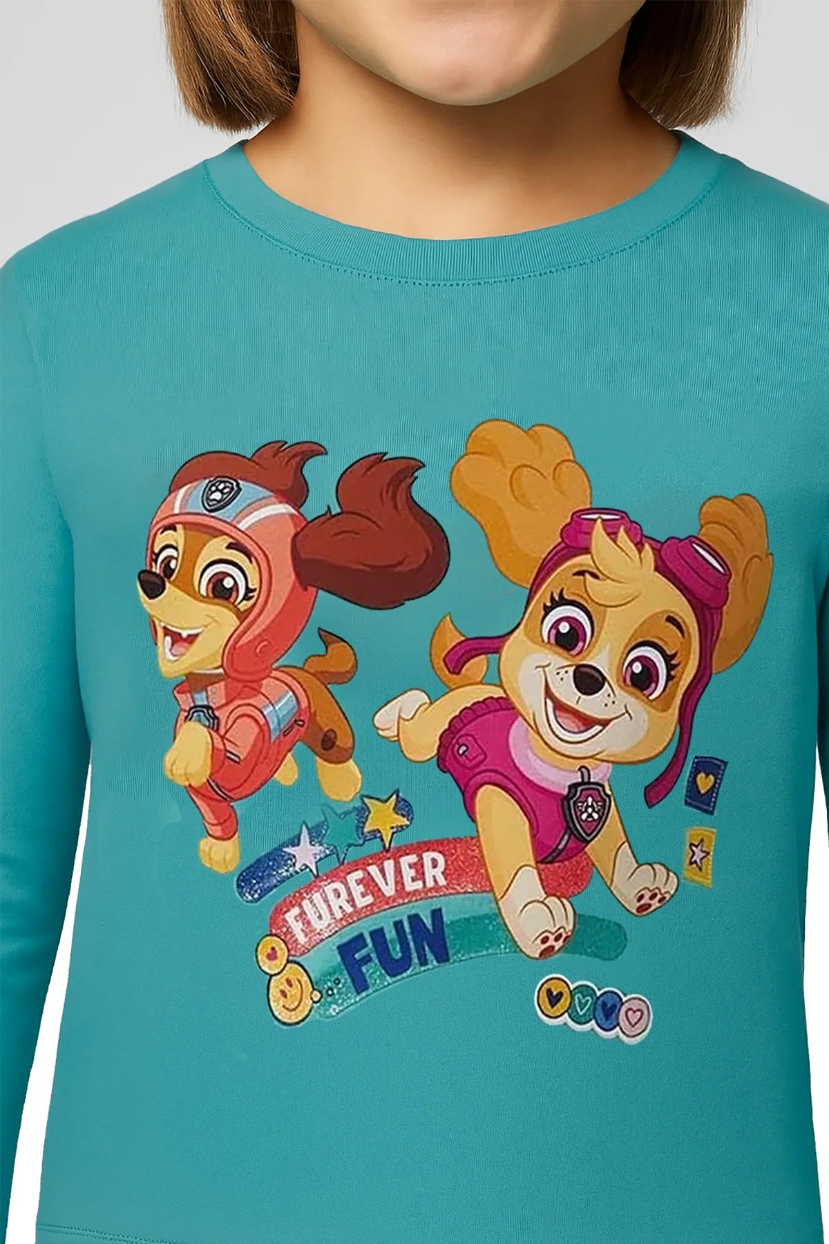 Polera Niña Print Turquesa