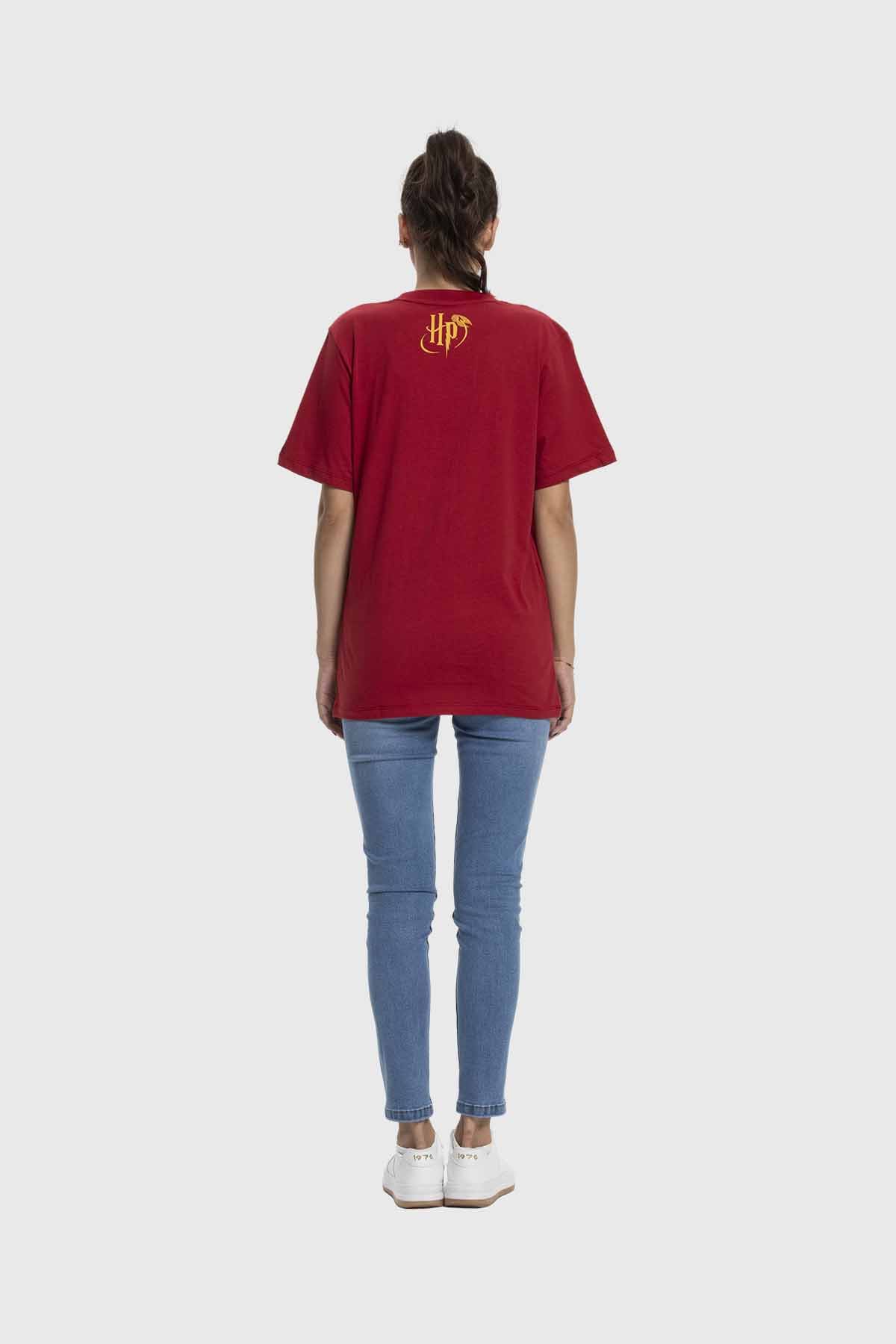 Polera Mujer Oversize Gryffindor Harry Potter Burdeo