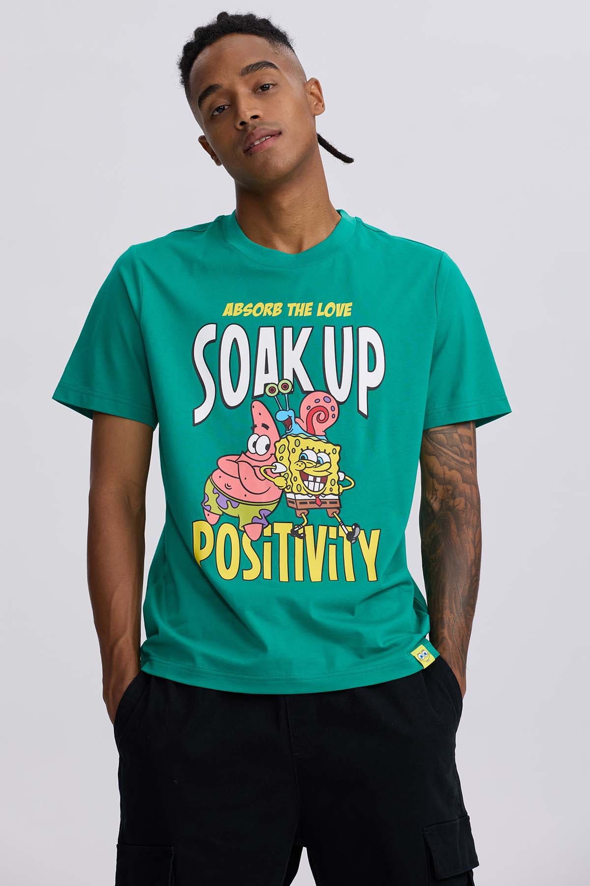 Polera Hombre Bob Esponja Verde