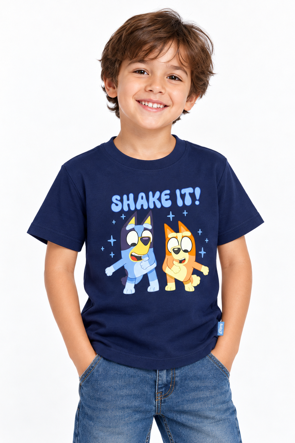 Polera Regular Bluey Niño Azul Marino Oscuro
