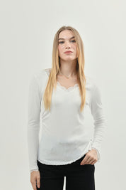 Polera Mujer Ajustado Crudo