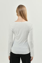 Polera Mujer Ajustado Crudo
