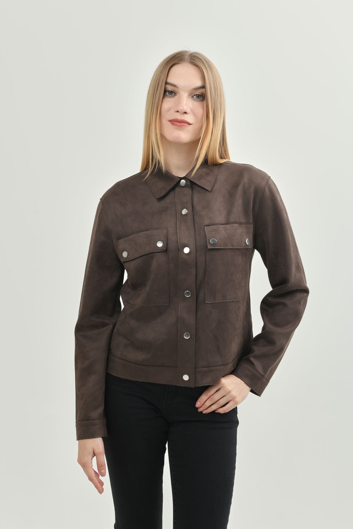Chaqueta Mujer Regular Chocolate