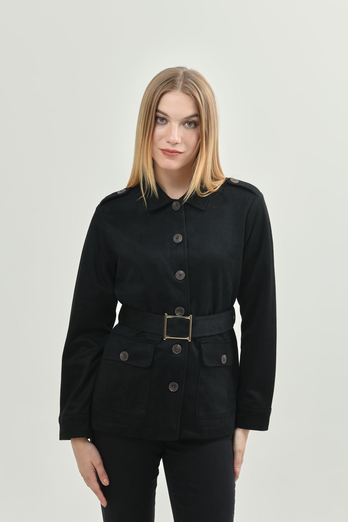 Chaqueta Mujer Regular Negro