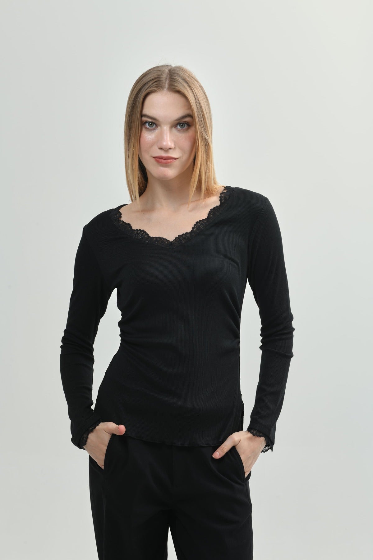 Polera Mujer Ajustado Negro
