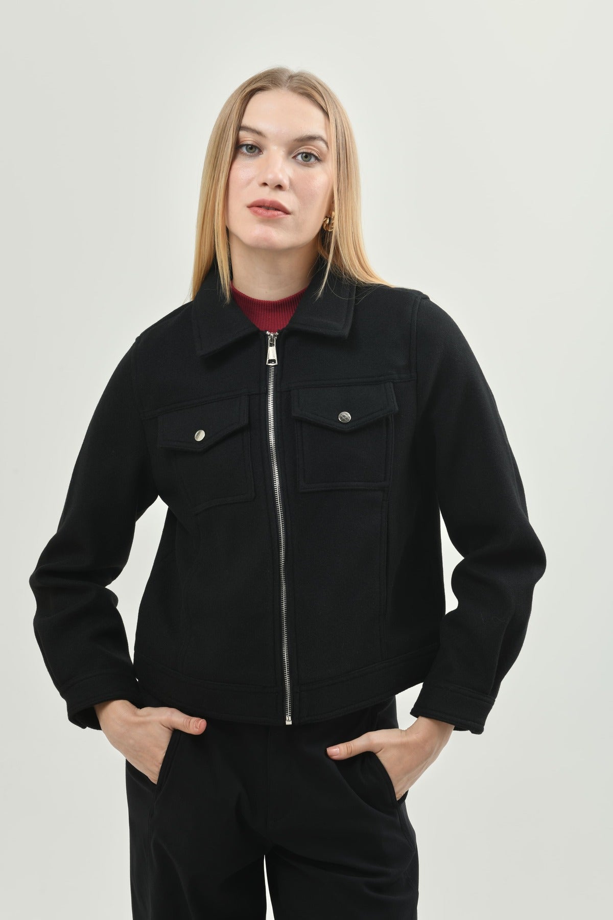 Chaqueta Mujer Regular Negro