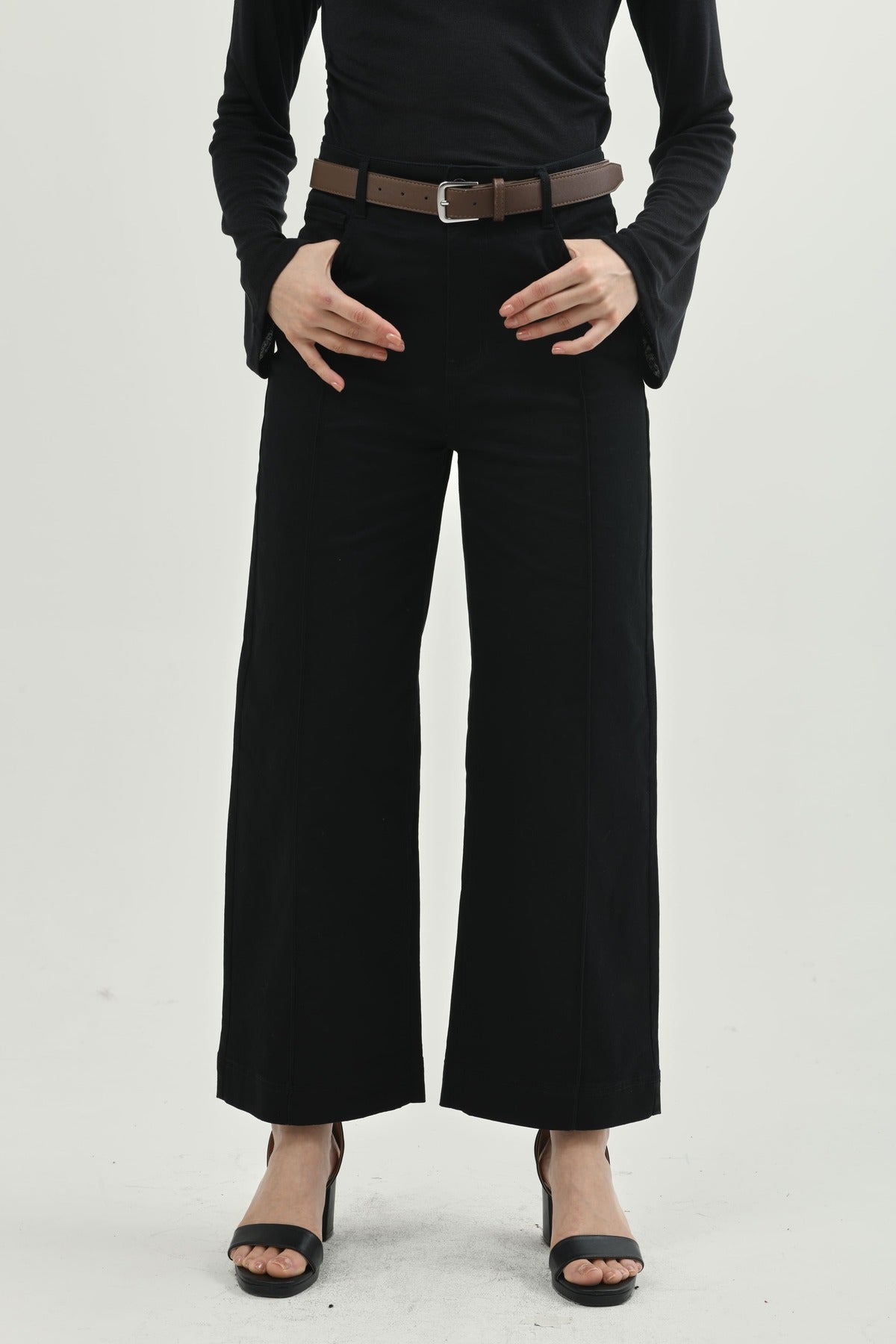 Pantalón Mujer Recto Negro