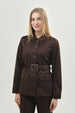 Chaqueta Mujer Regular Café Oscuro