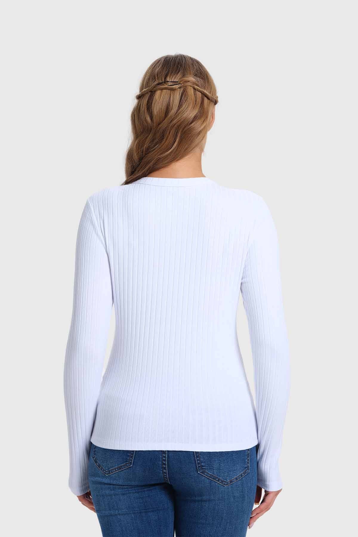 Polera Mujer Rib Blanco