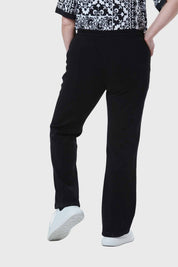Pantalón Buzo Mujer Detalle Strass Bolsillo Negro