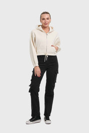 Polerón Mujer Crop Crudo