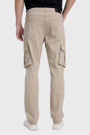JEANS HOMBRE CARGO LISO BEIGE