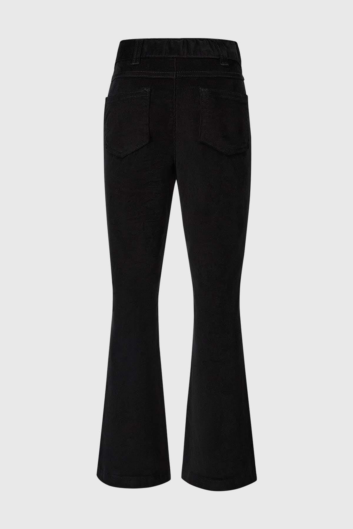 Pantalón Niña Cotelé Flare Negro