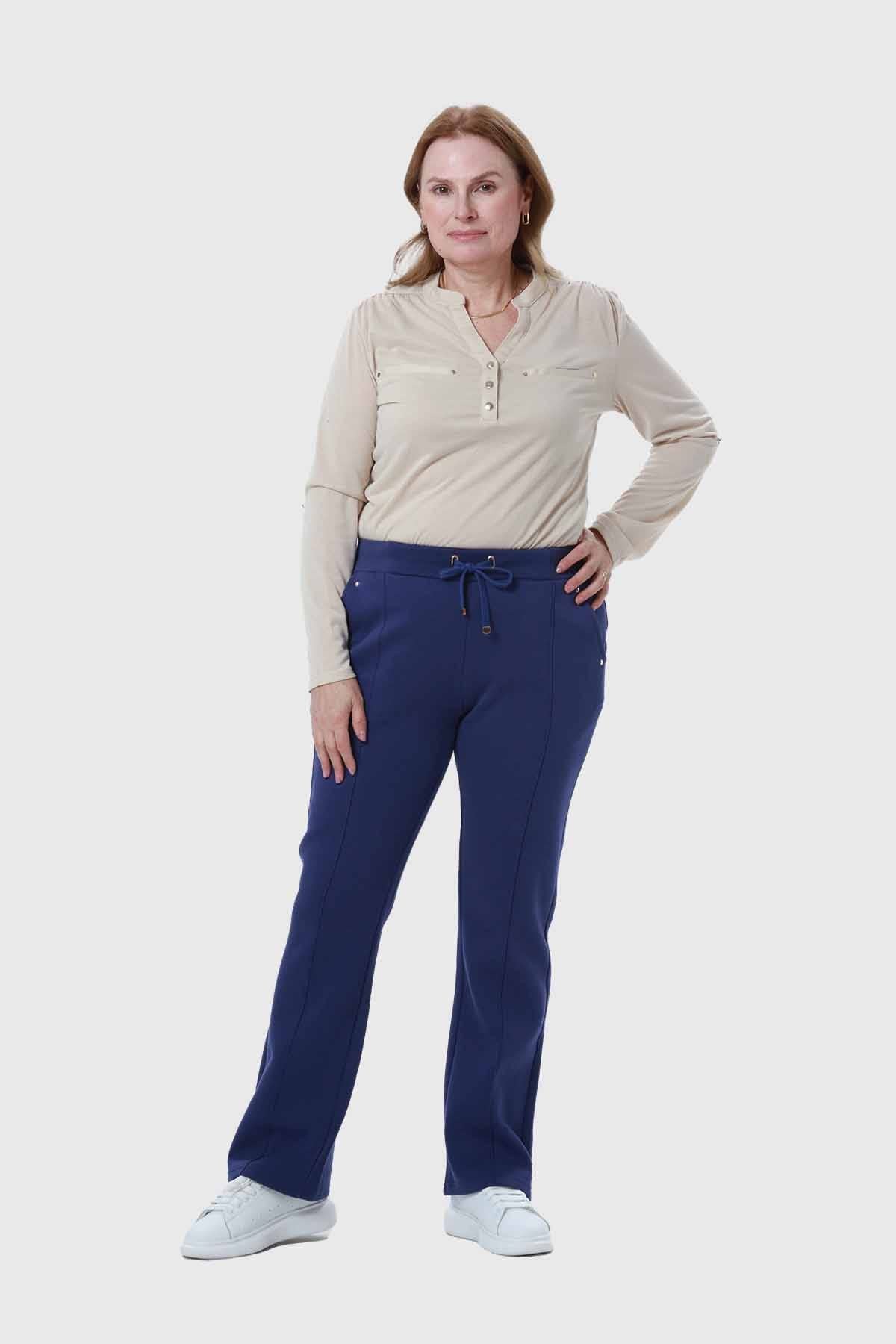 Pantalón Buzo Mujer Flare Clásico Azul