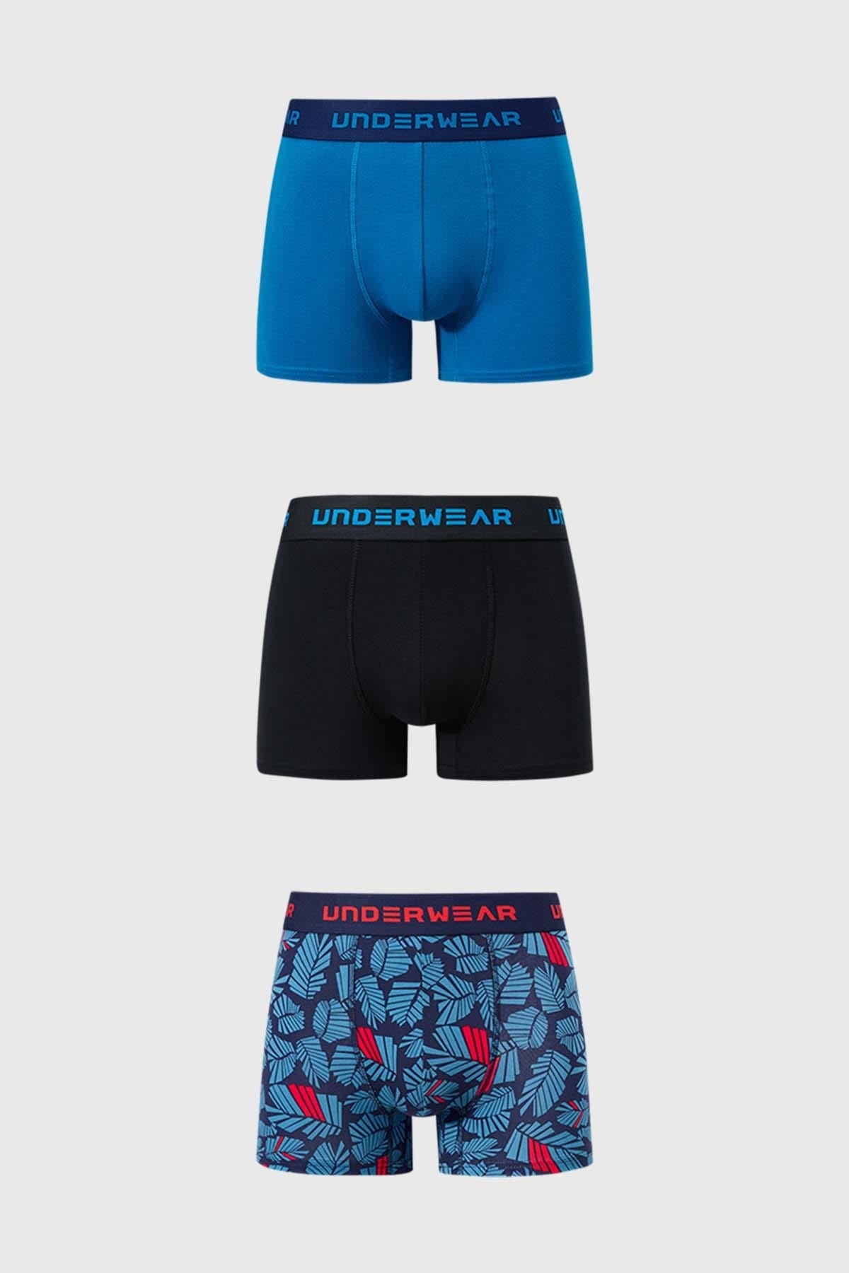 Boxer Hombre Tripack Azul