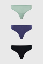 Calzón Mujer Colaless Tripack Algodón Menta