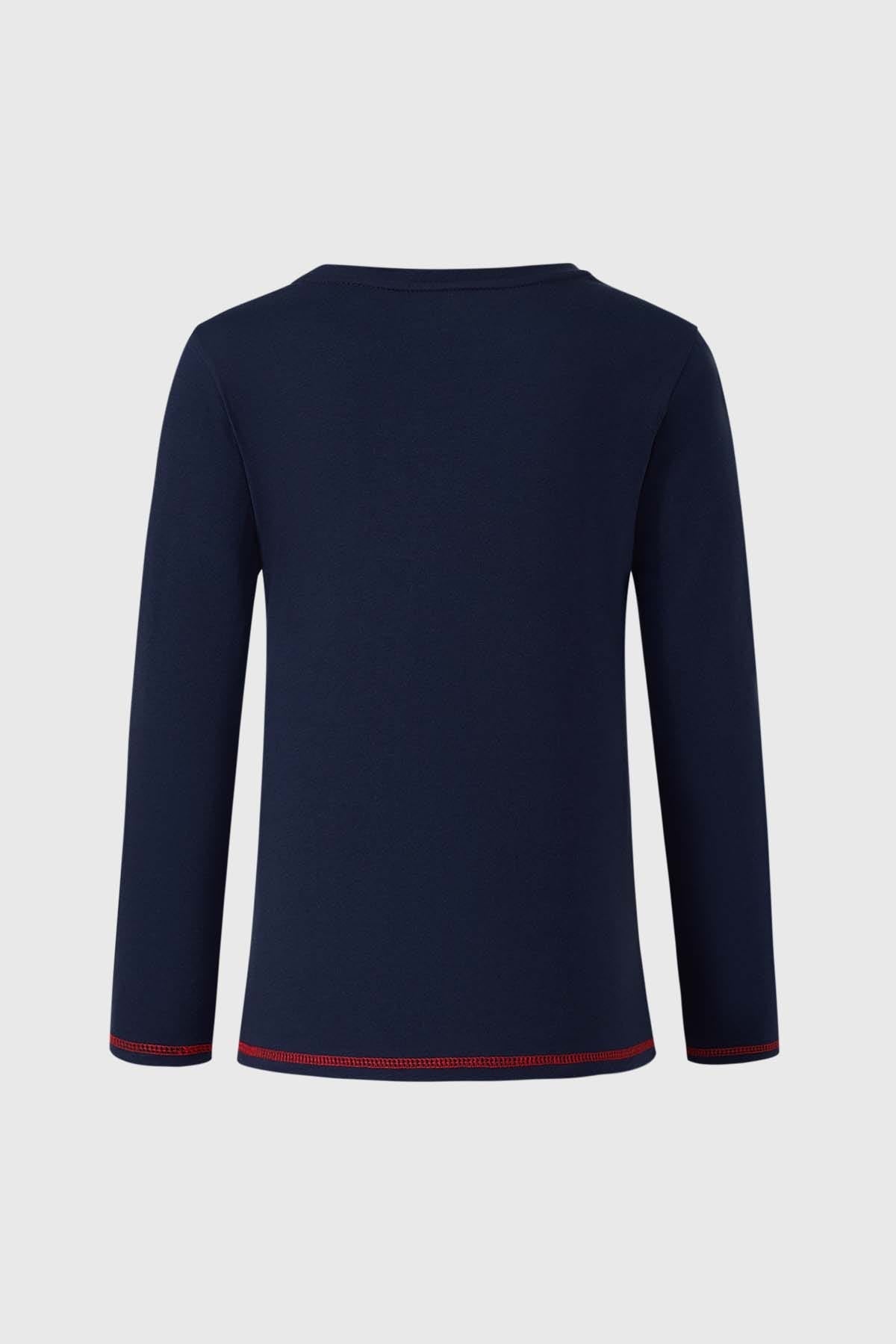 Polera Niño College Azul