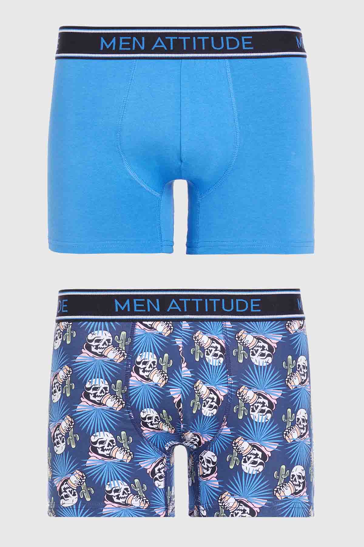 Boxer Hombre Bipack Print Azul