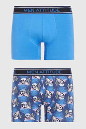 Boxer Hombre Bipack Print Azul