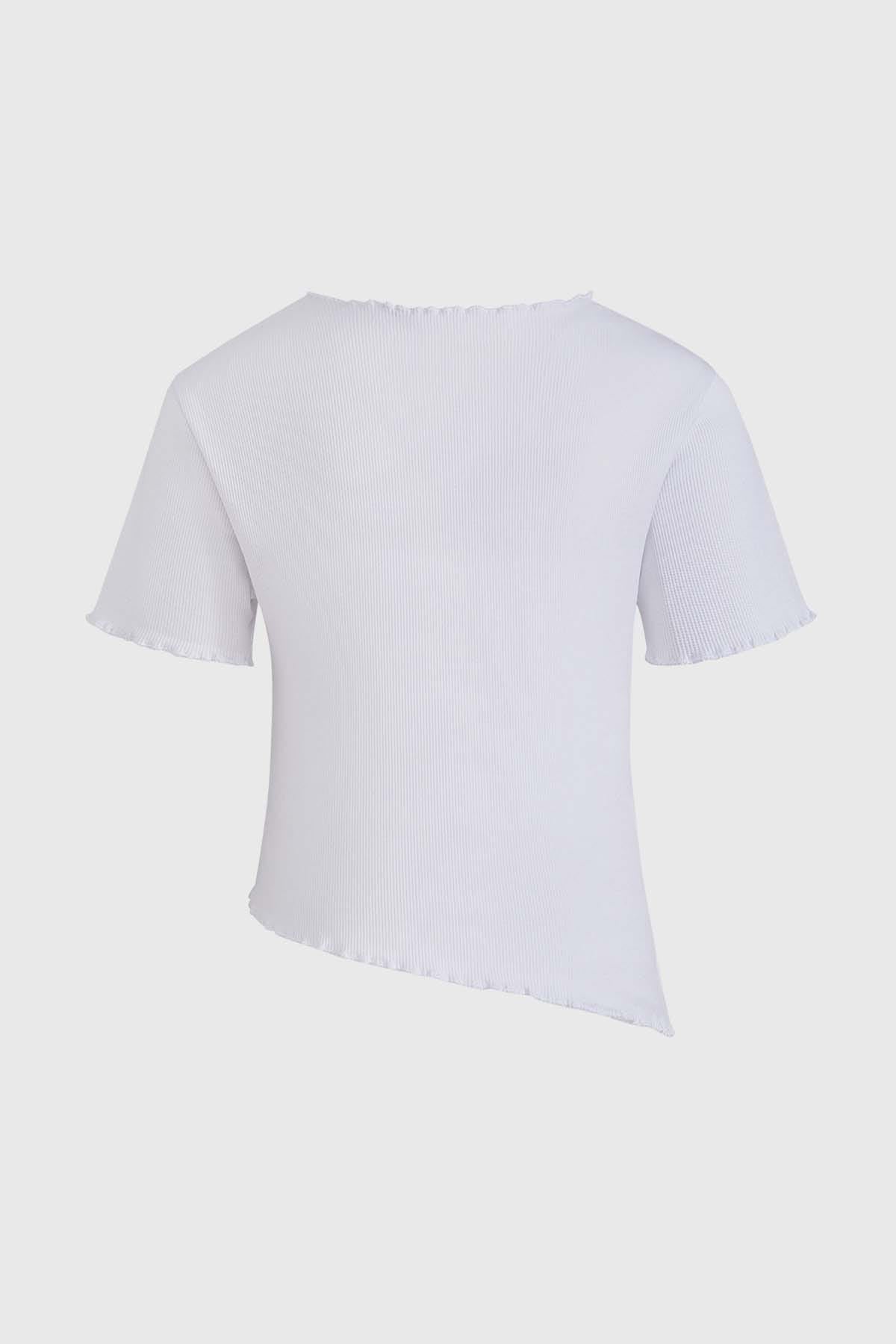 Polera Niña Rib Print Blanco