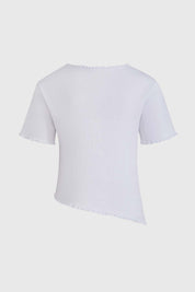 Polera Niña Rib Print Blanco
