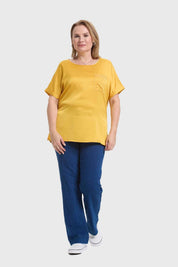 Polera Mujer Con Bolsillo Amarillo