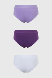 CALZÓN MUJER TRIPACK BIKINI ALGODÓN LILA