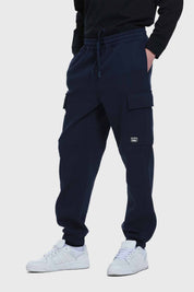 Pantalón Buzo Hombre Jogger Cargo Azul