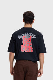Polera Hombre Print Graffiti Negro