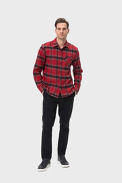 Camisa Hombre Cuadros Rojo V