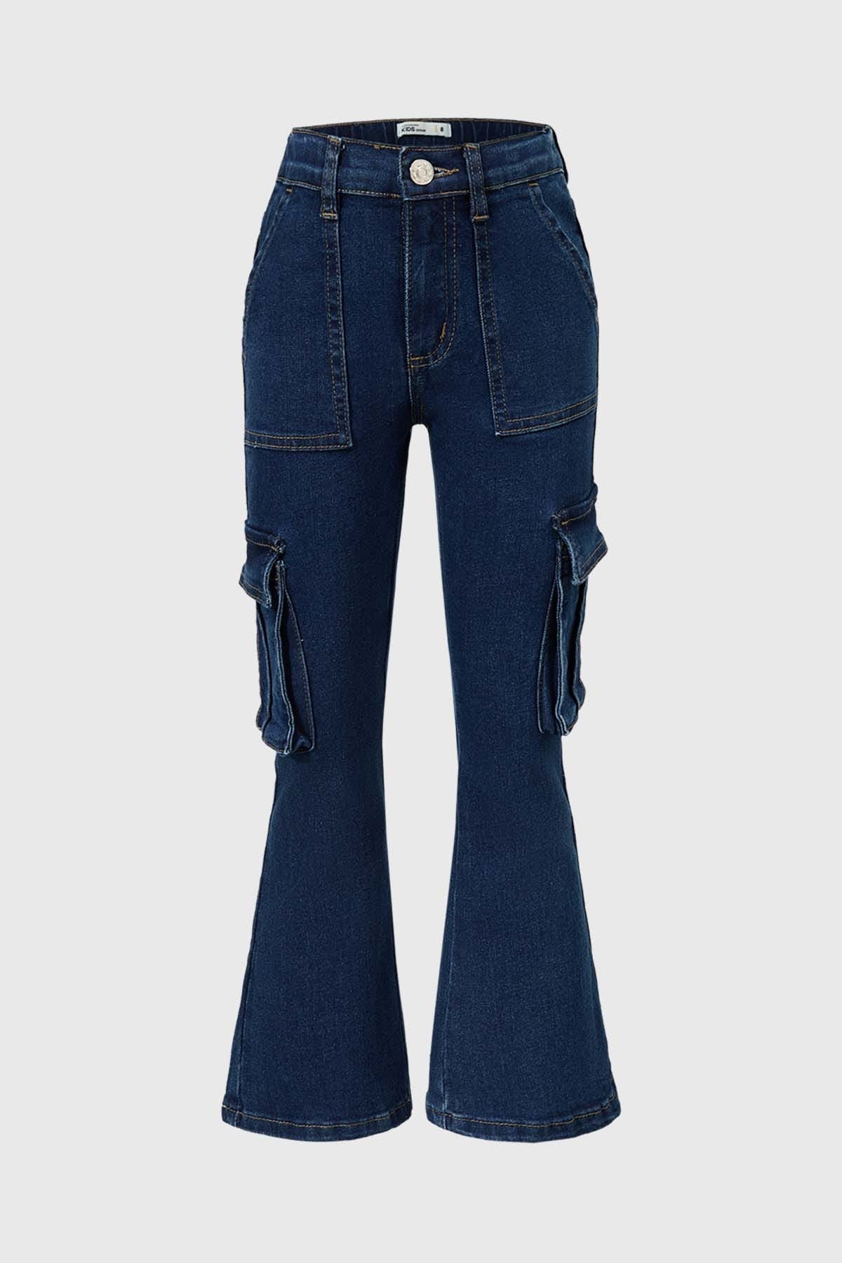 JEANS NIÑA FLARE CARGO AZUL VII FSP