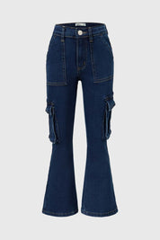 JEANS NIÑA FLARE CARGO AZUL VII FSP