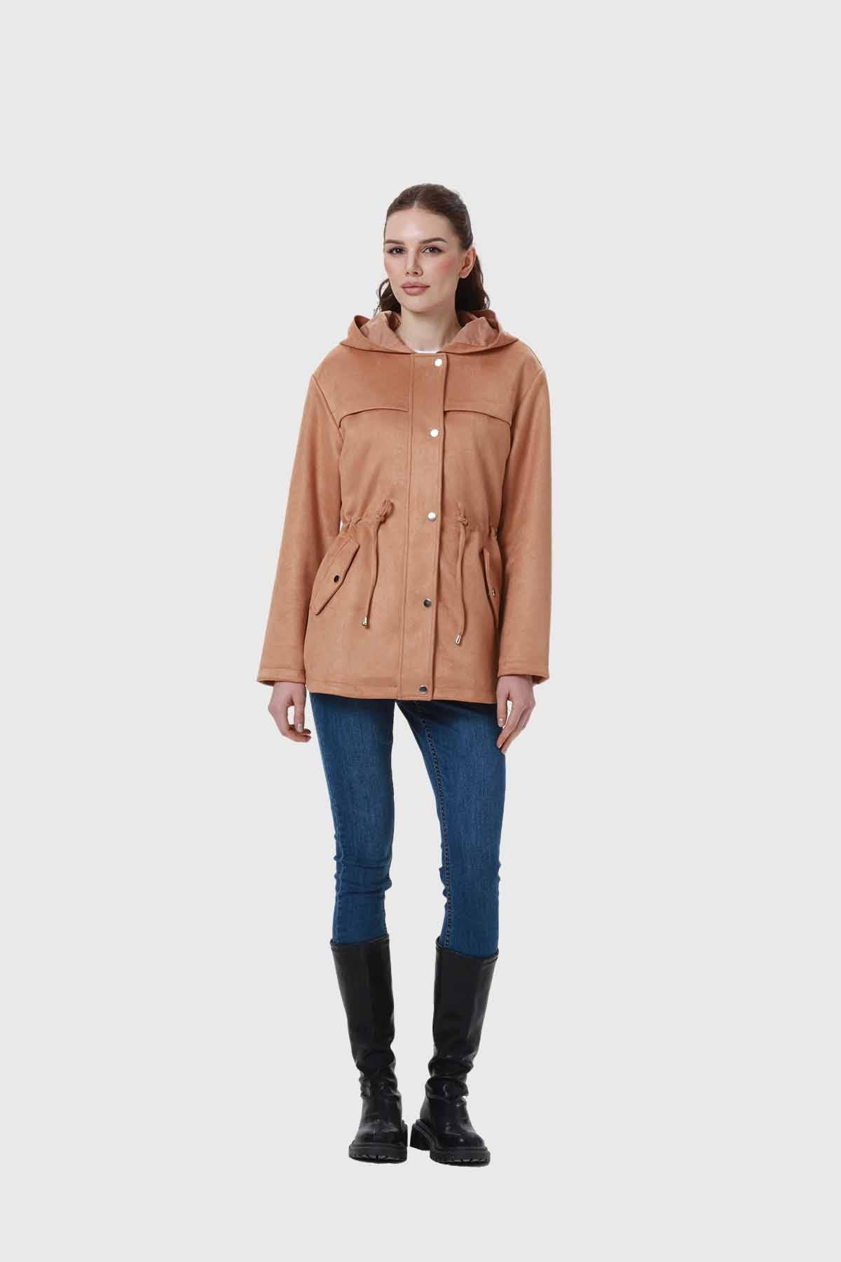 Chaqueta Mujer Gamuza Taupe