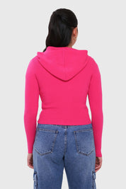 SWEATER MUJER ZIPPER FUCSIA