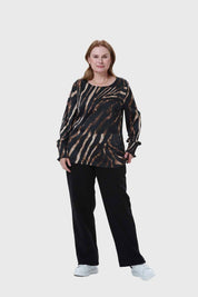 Blusa Mujer Animal Print Café