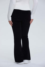 Pantalón Mujer Flare Cotelé Negro