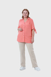 Blusa Mujer Aplicación Amarra Damasco