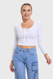 Polera Mujer Amarras Escote Blanco
