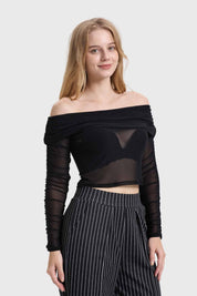 Polera Mujer Mesh Negro