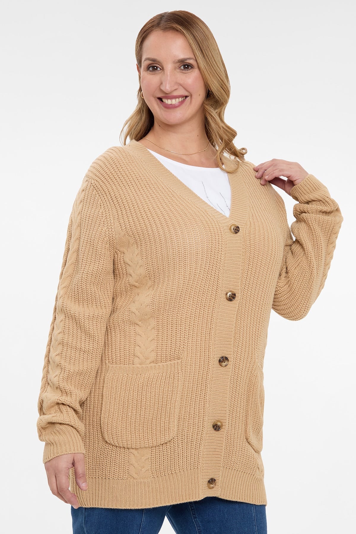 Chaleco Mujer Acanalado Beige
