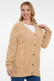 Chaleco Mujer Acanalado Beige