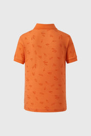 Polera Niño Piqué Print Naranjo