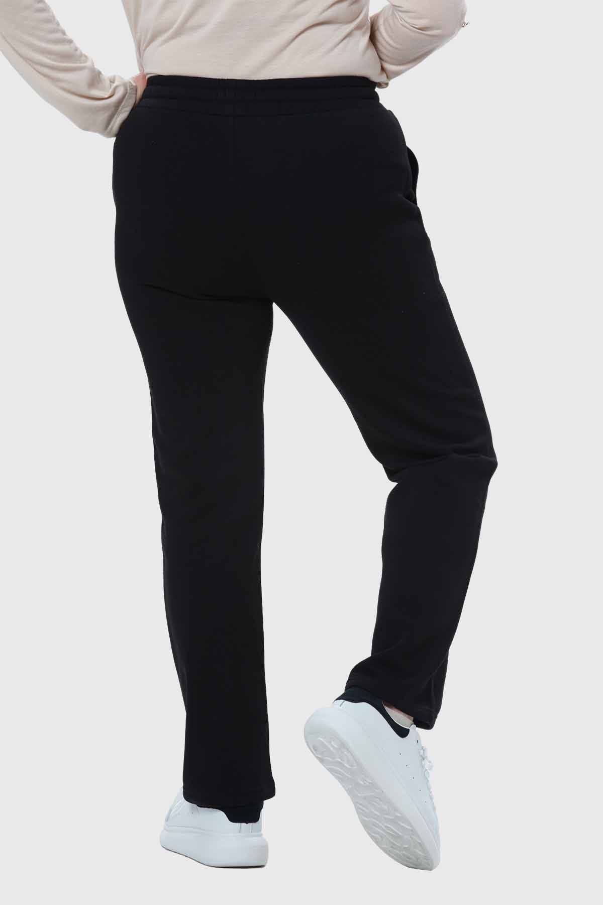Pantalón Buzo Mujer Con Cordón Y Bolsillo Negro