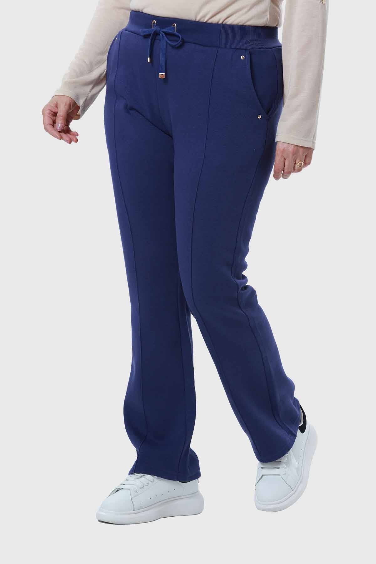 Pantalón Buzo Mujer Flare Clásico Azul